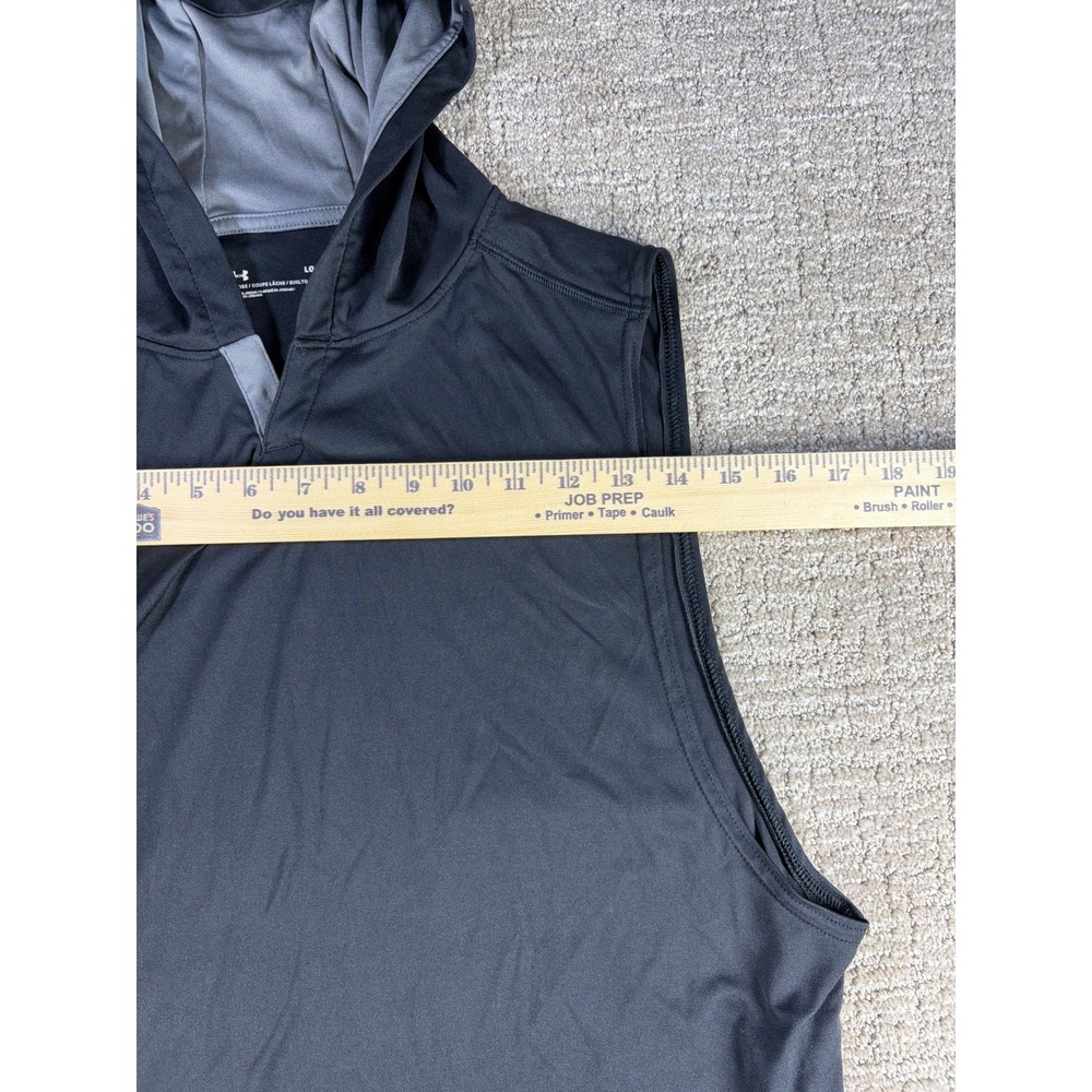 Under Armour HeatGear Sleeveless Hoodie Training Gym Shirt Black Large Mens - Picture 5 of 6
